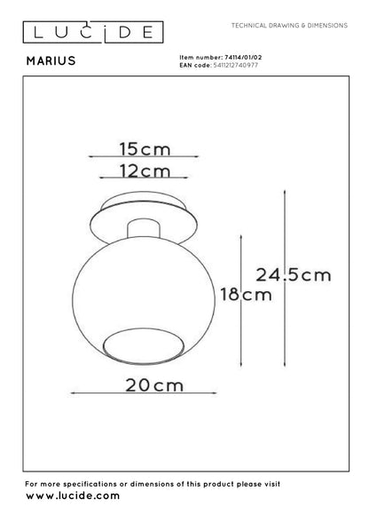 Plafondlamp Marius messing E27