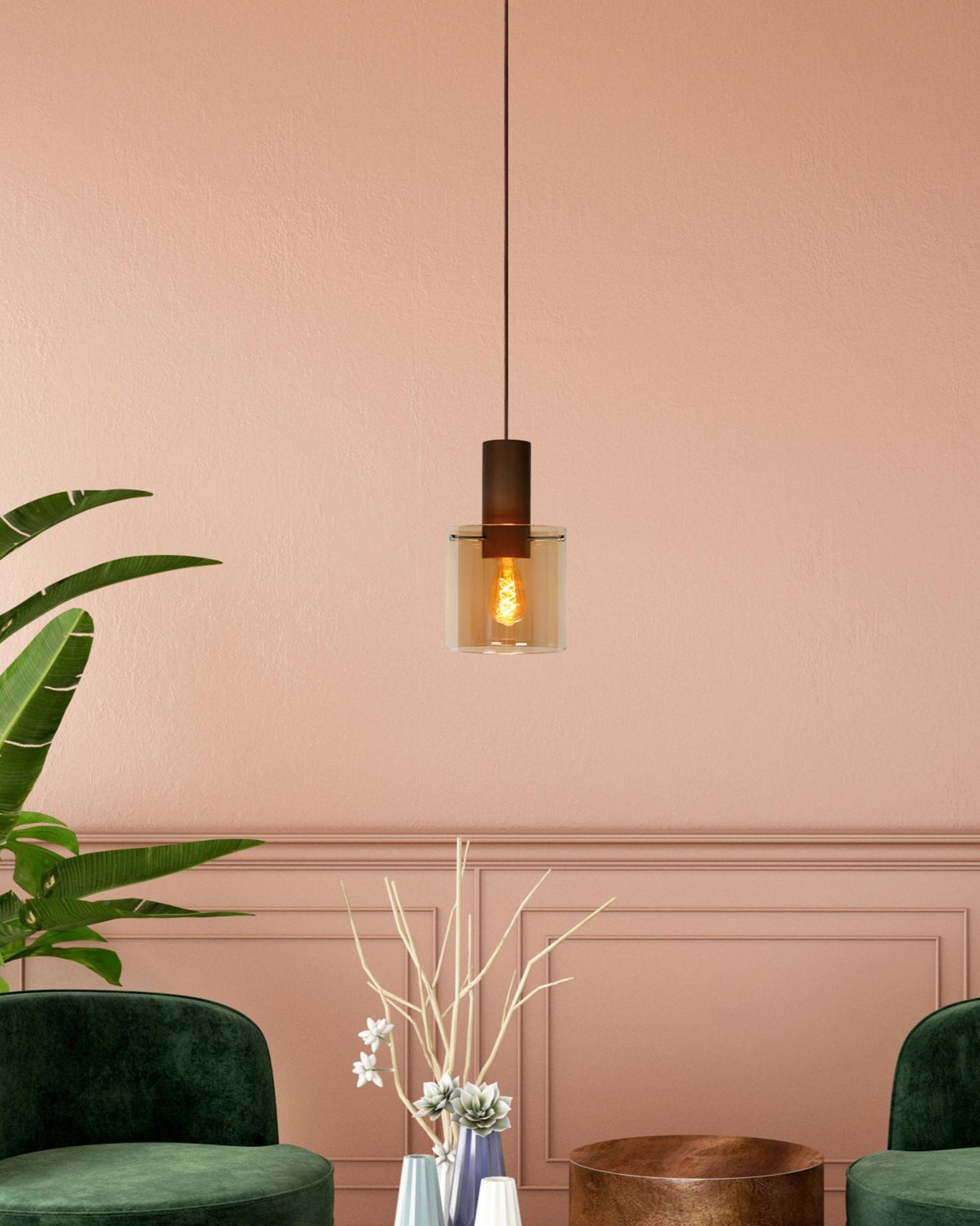 Hanglamp Toledo amber E27