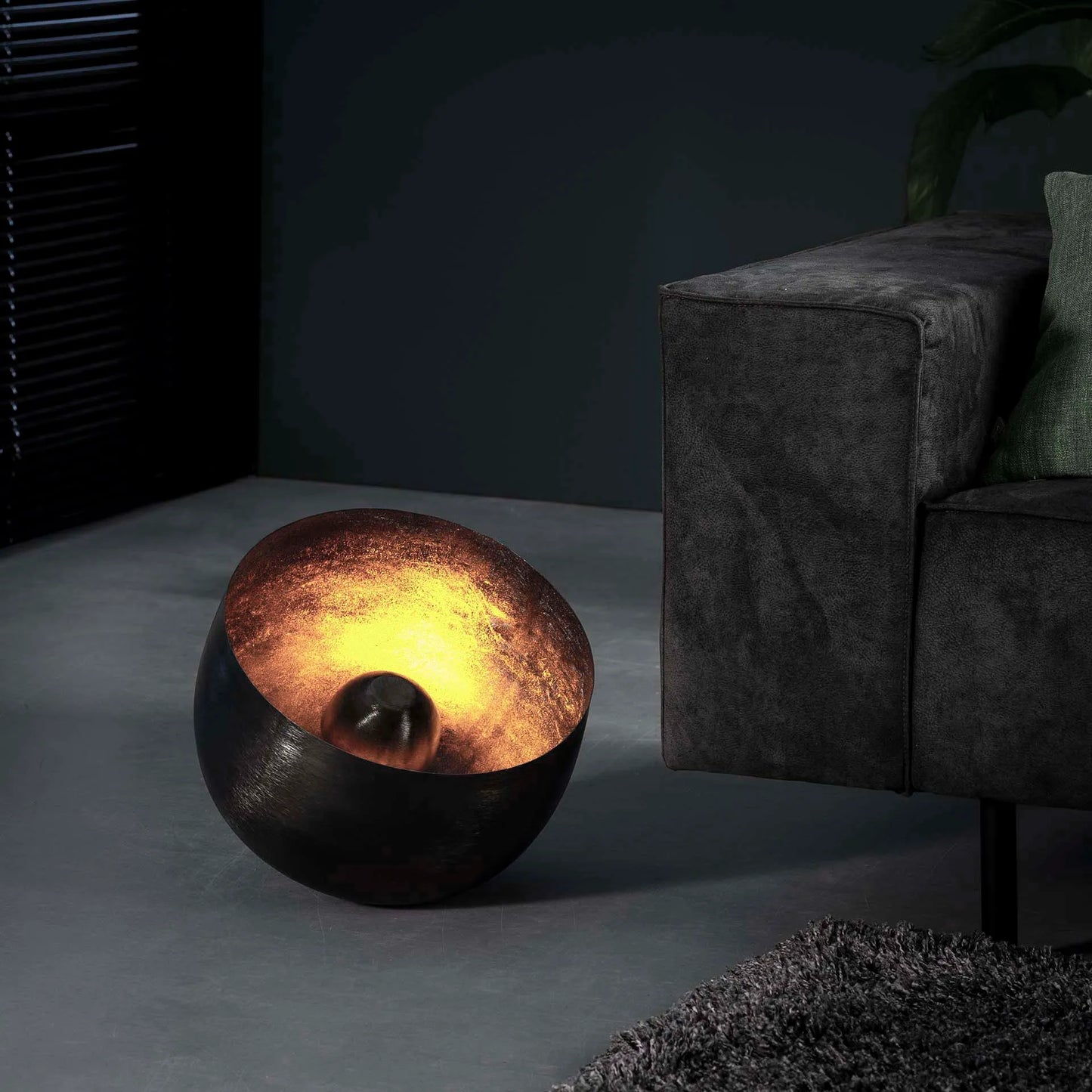 Tafel- vloerlamp Basket M bruin