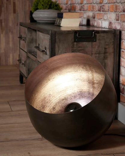 Tafel- vloerlamp Basket L bruin