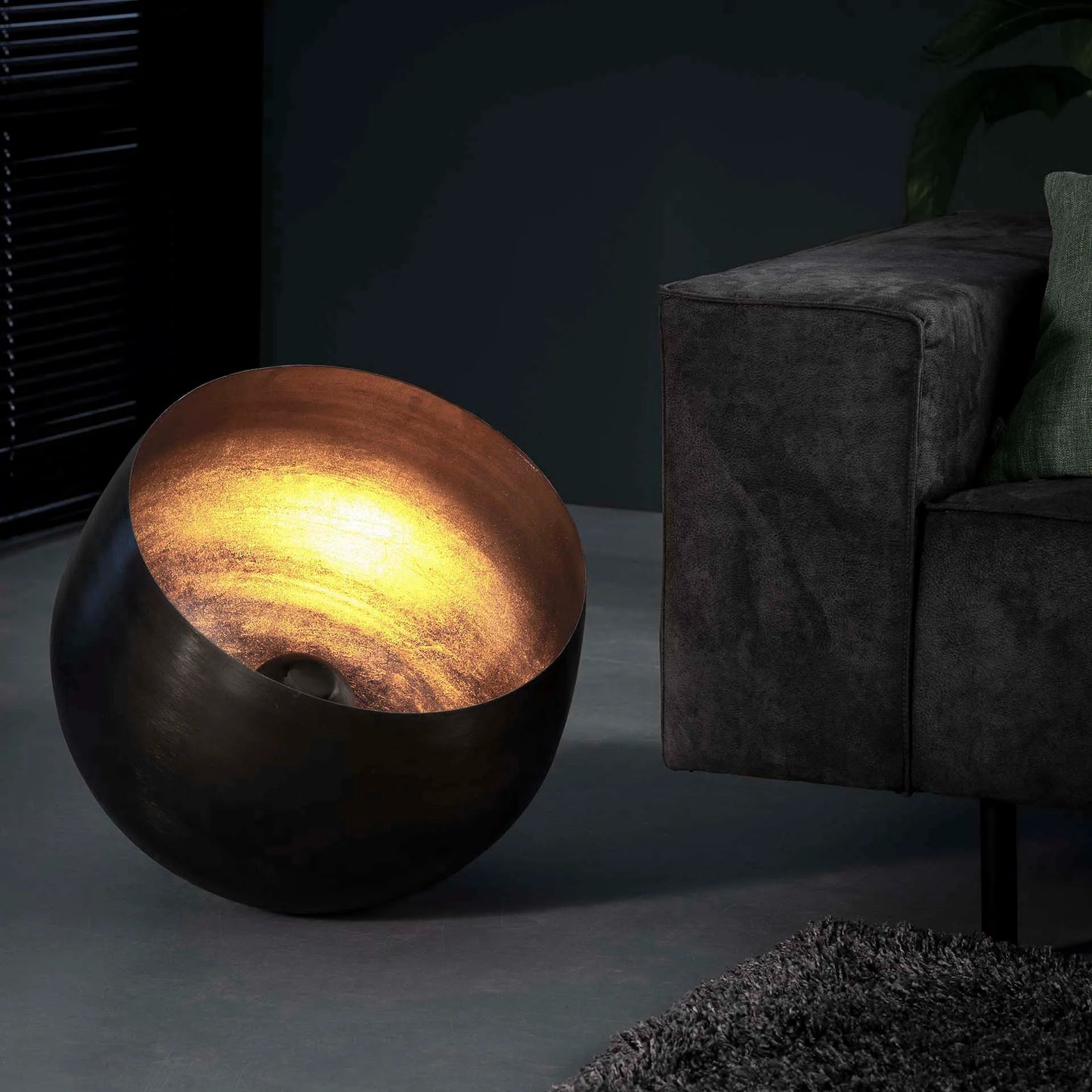 Tafel- vloerlamp Basket L bruin
