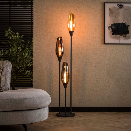 Vloerlamp Cocoon 3-lichts / Zwart