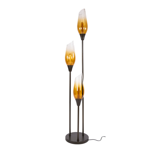 Vloerlamp Cocoon 3-lichts / Sienna bruin-shaded