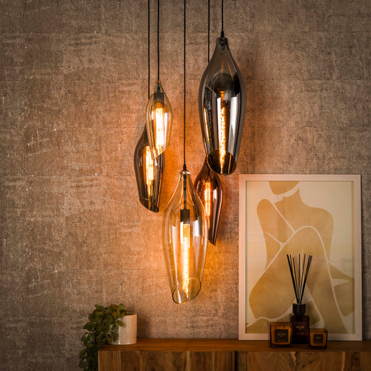 Hanglamp Cocoon getrapt 5-lichts / Zwart