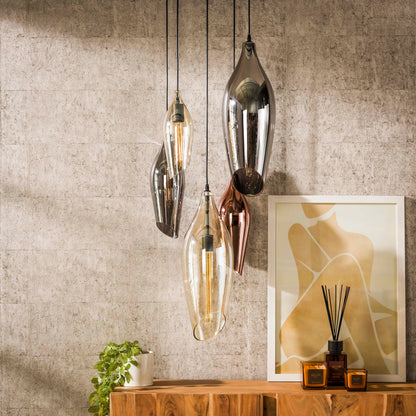 Hanglamp Cocoon getrapt 5-lichts / Zwart