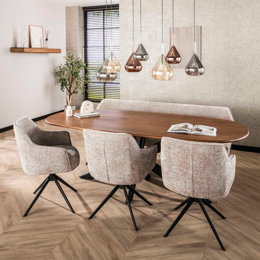Hanglamp Wings 4+3-lichts / Zwart