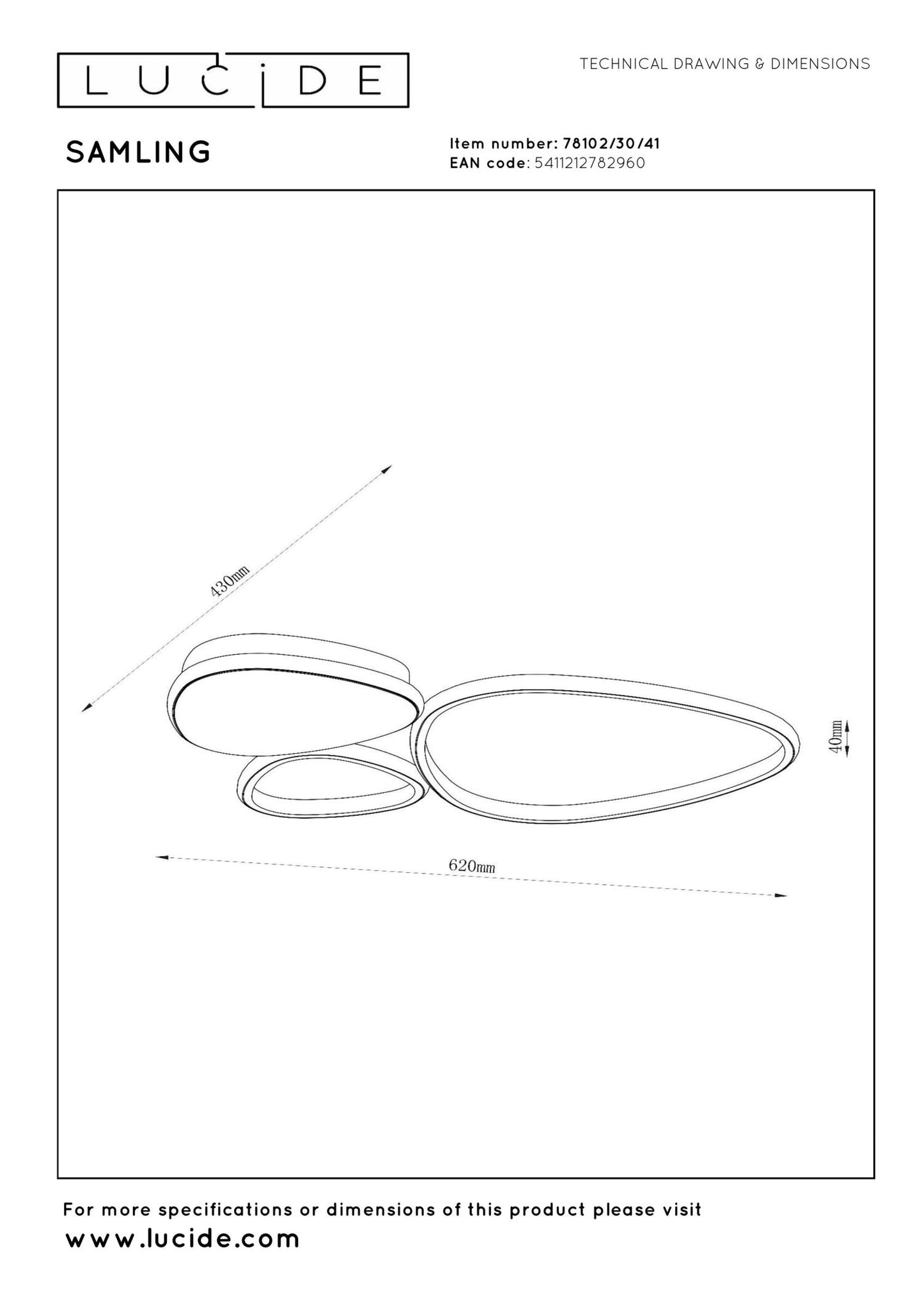 Plafondlamp Samling klein incl. LED