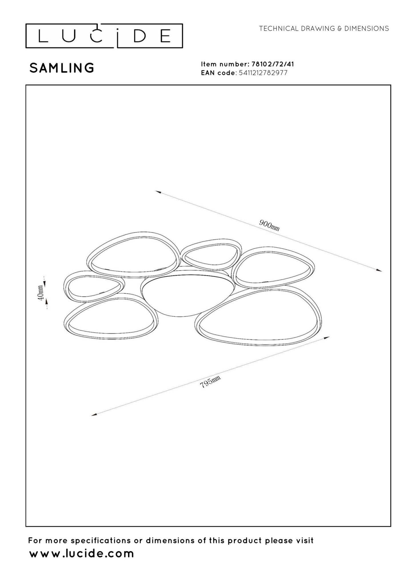 Plafondlamp Samling groot incl. LED