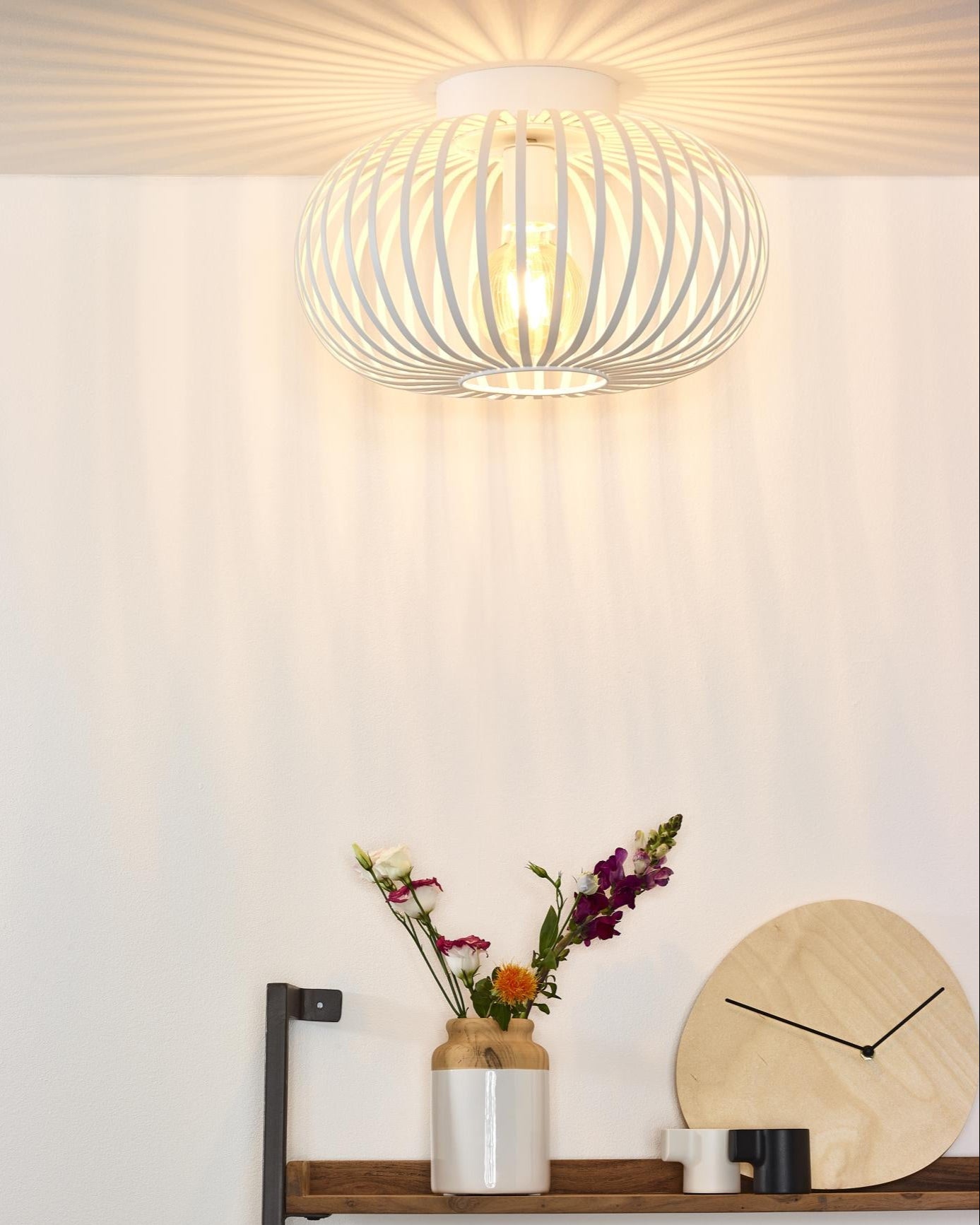 Plafondlamp Manuela wit E27