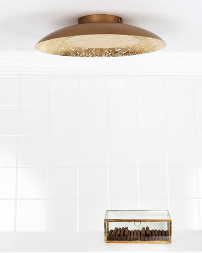 Plafondlamp Foskal bladgoud incl. LED