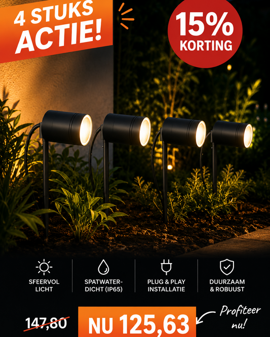 !!ACTIE!! Prikspot buiten Arne zwart incl. GU10