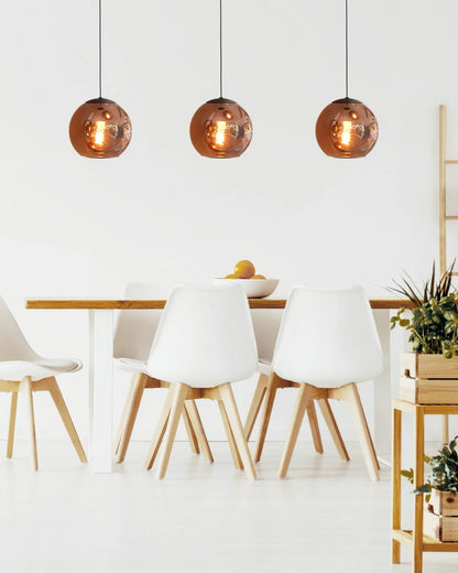 Hanglamp glas koper 3-lichts E27 18390095