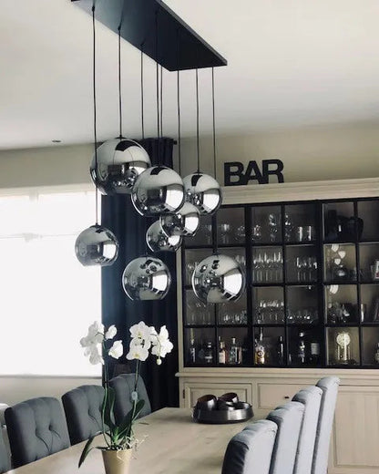 Hanglamp glas smoke 8-lichts