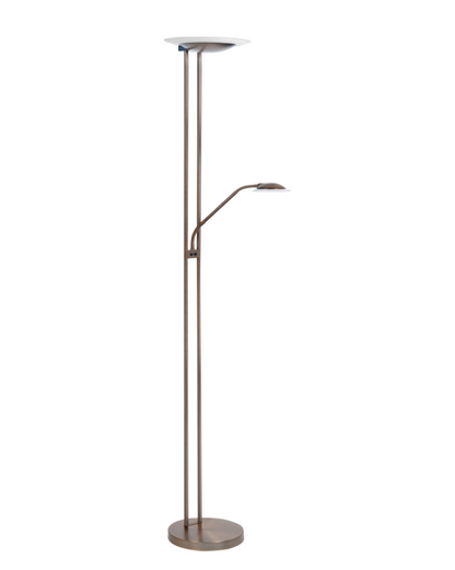 Vloerlamp Biarritz met leeslamp brons