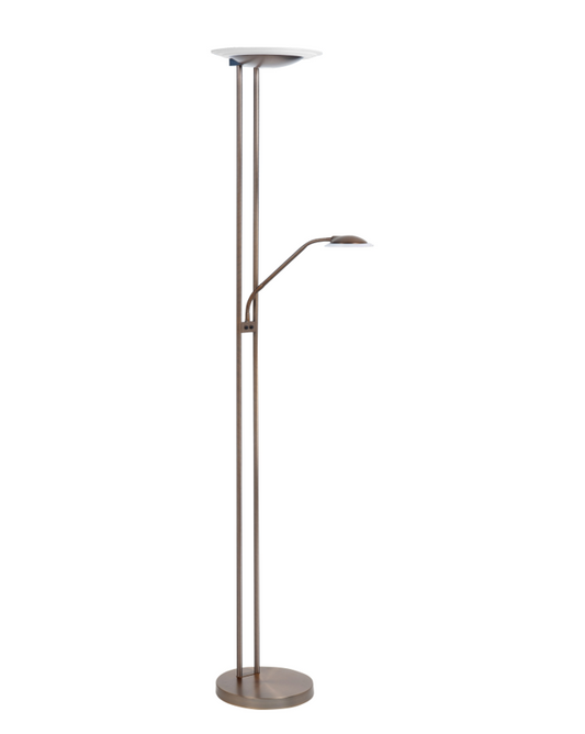 Vloerlamp Biarritz met leeslamp brons