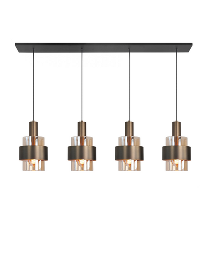 Hanglamp Marrone brons amber