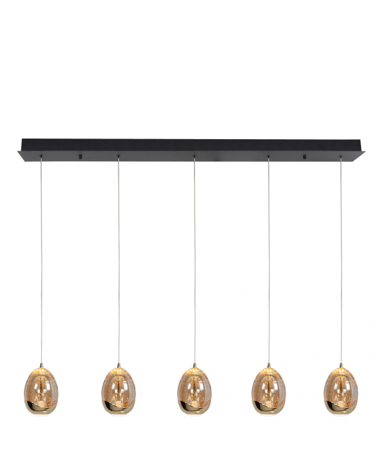 Hanglamp Egg goud 5-lichts
