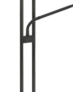 Vloerlamp Biarritz met leeslamp zwart