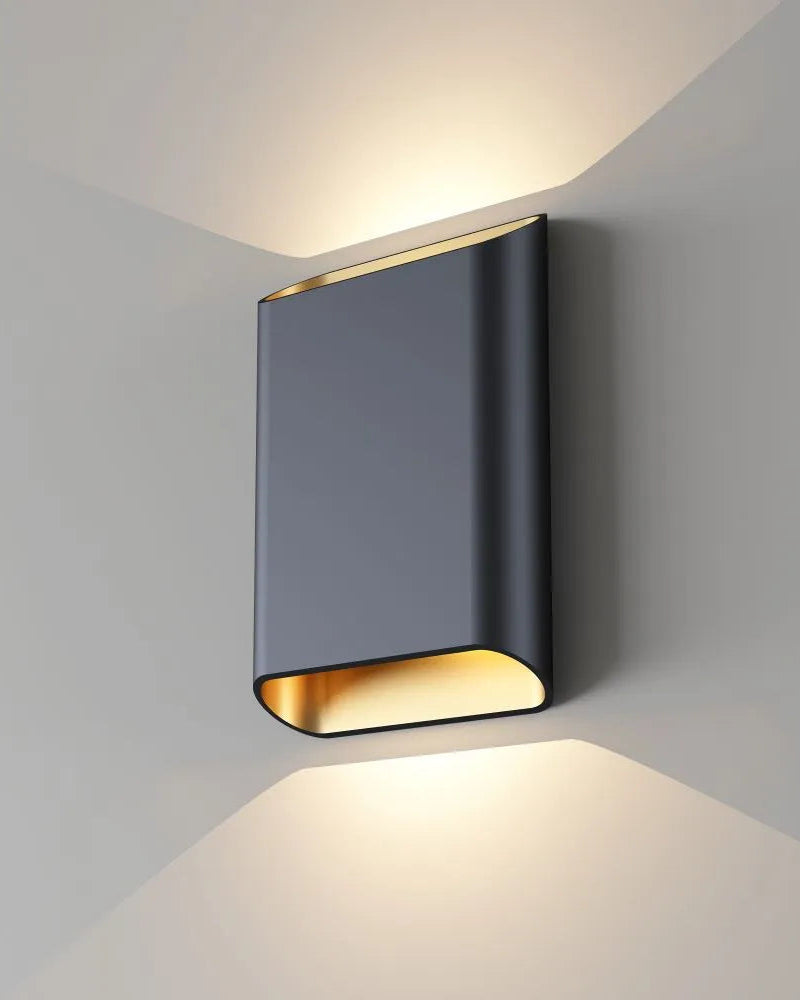 Wandlamp ovaal zwart-goud groot 27WL Diaz-L ZW-MG
