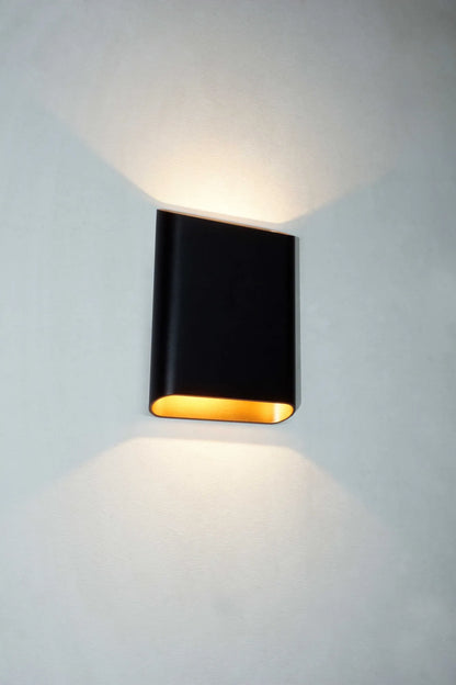 Wandlamp ovaal zwart-goud groot 27WL Diaz-L ZW-MG