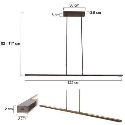 Hanglamp Zelena brons 122cm