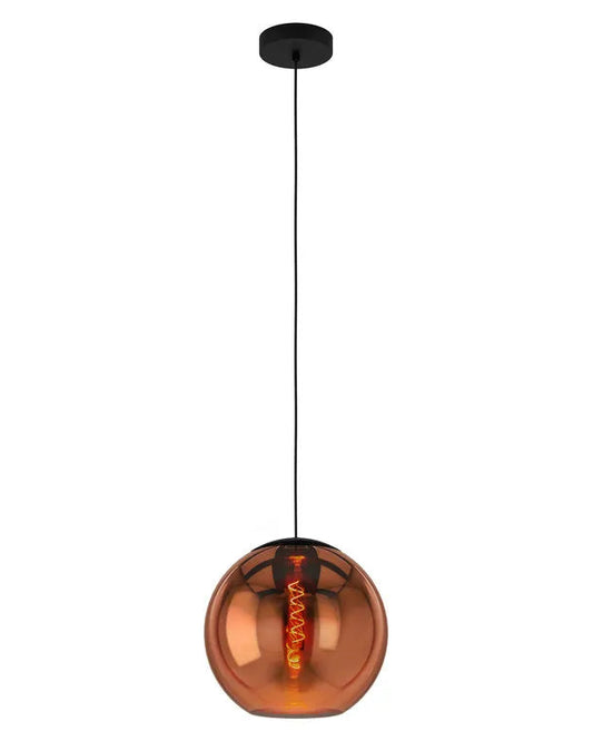 Hanglamp glas koper 30cm E27 18390089