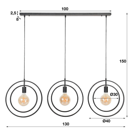 Hanglamp turn around 3-lichts