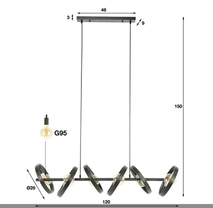 Hanglamp hover 6-lichts