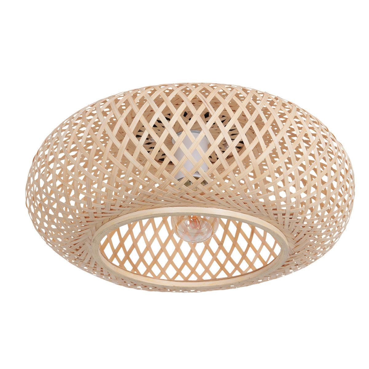 3128BE Plafondlamp Maze  â beige bamboe lamp met rustige sfeer