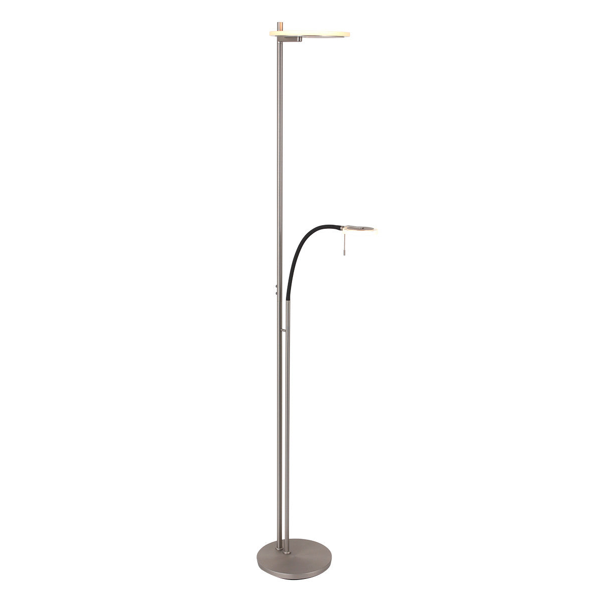 2988ST Vloerlamp Turound  staal met leesarm