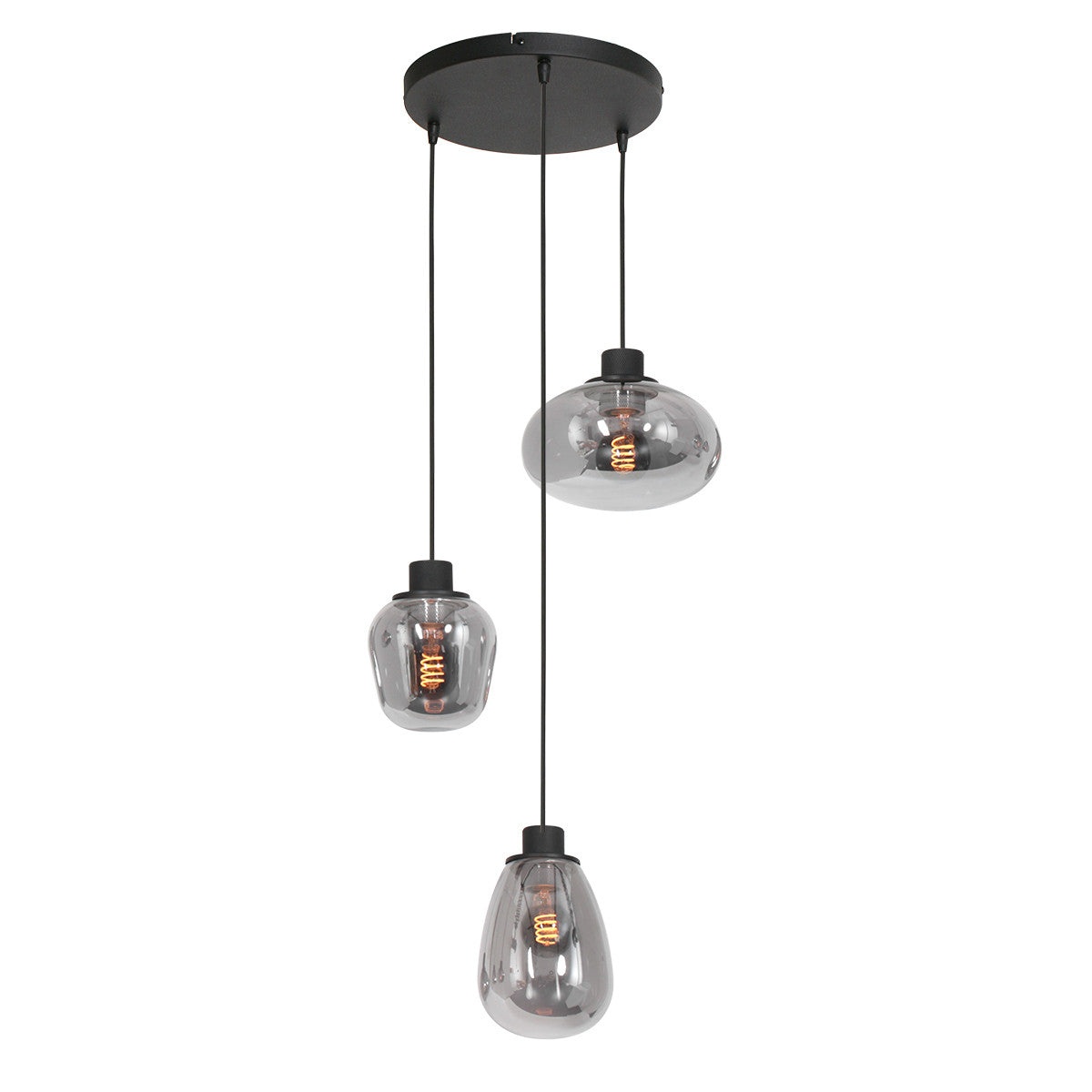 3079ZW Hanglamp Reflexion  Zwart 3 lichts E27 fitting
