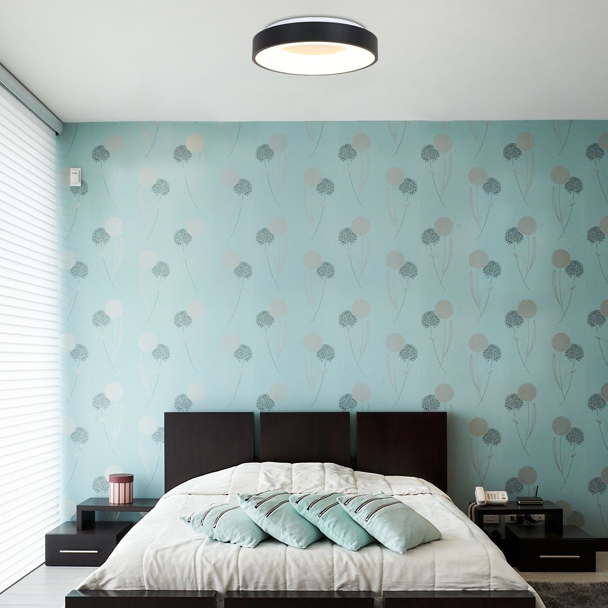 2562ZW Plafondlamp Ringlede  Zwart Ã38cm