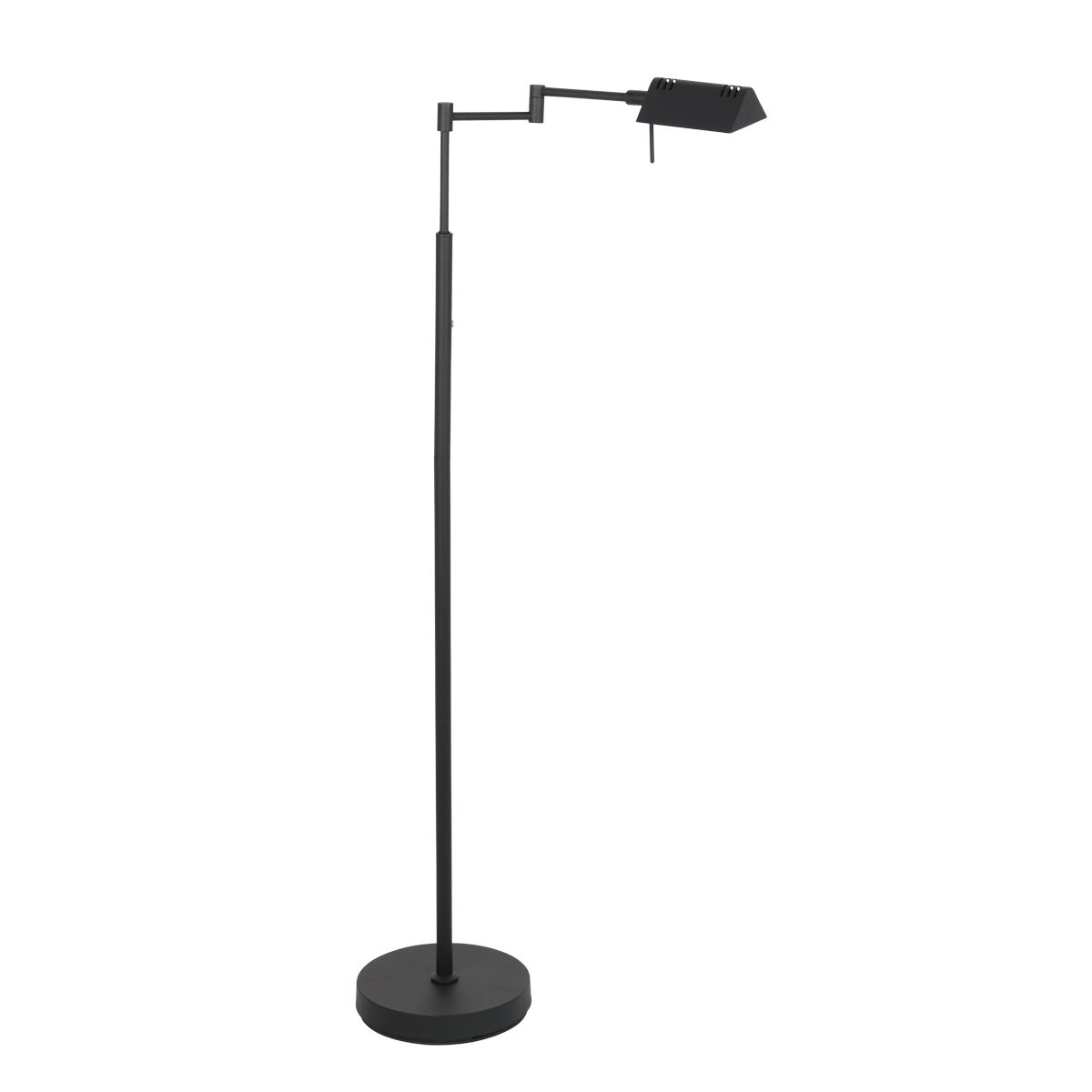 4603ZW Leeslamp GlowGo  â zwarte vloerlamp met accu en verstelbare arm