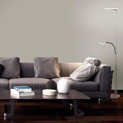 2988ST Vloerlamp Turound  staal met leesarm