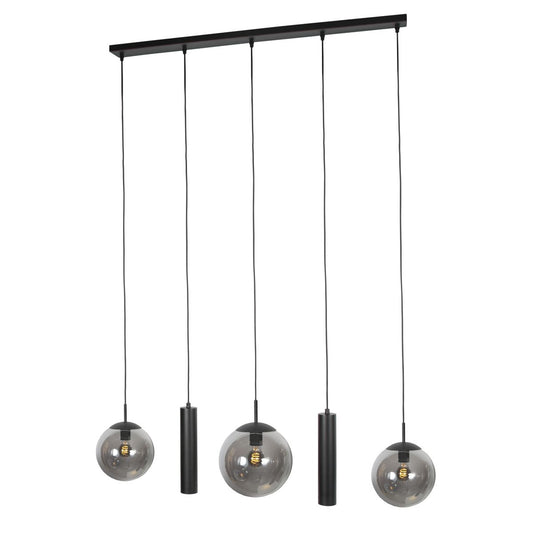 4847ZW Zwarte hanglamp Bollique , 5-lichts voor eettafel