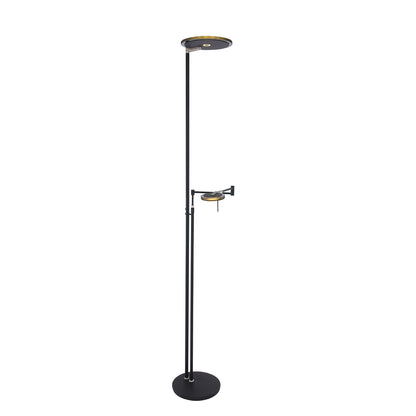 2663ZW Vloerlamp Turound  Zwart lees arm