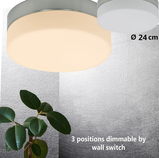 1363ST Plafondlamp Ikaro  Staal Ã24cm met 4 standen dimmer