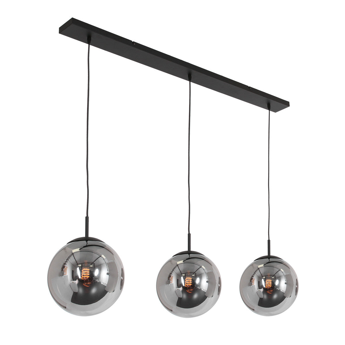 3122ZW Hanglamp Bollique New  Zwart 3 lichts E27 fitting