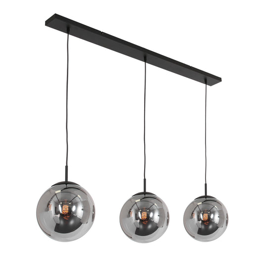 3122ZW Hanglamp Bollique New  Zwart 3 lichts E27 fitting