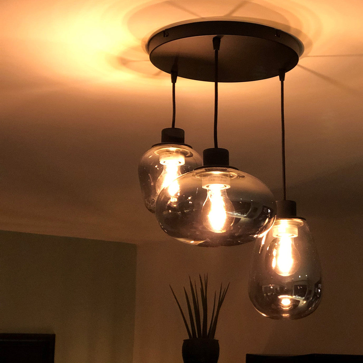 3079ZW Hanglamp Reflexion  Zwart 3 lichts E27 fitting