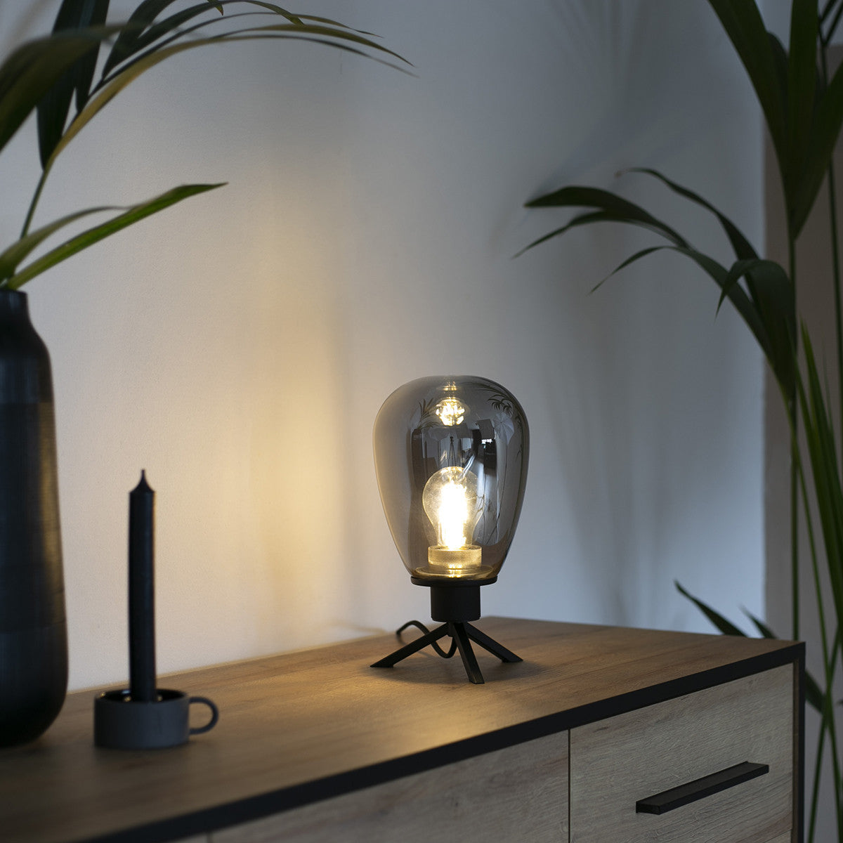 2682ZW Tafellamp Reflexion  Zwart 28cm hoog E27 fitting