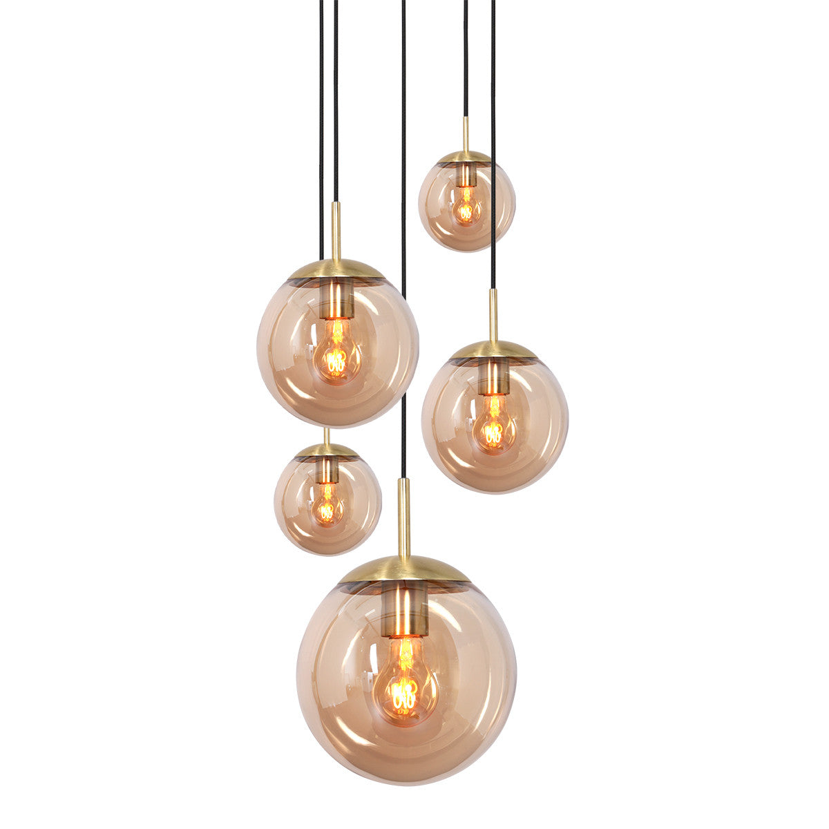2730ME Plafondlamp Bollique New  Messing 5 lichts E27 fitting