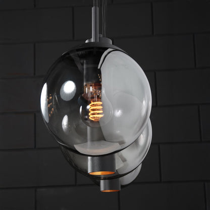 4847ZW Zwarte hanglamp Bollique , 5-lichts voor eettafel