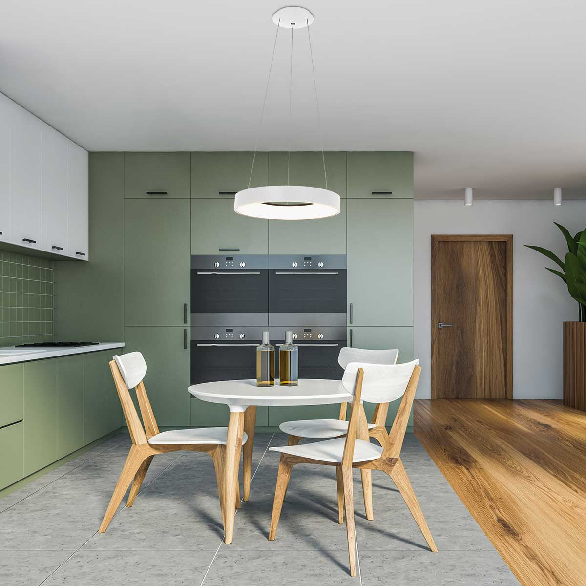 2695W Hanglamp Ringlede  Wit rond 48cm