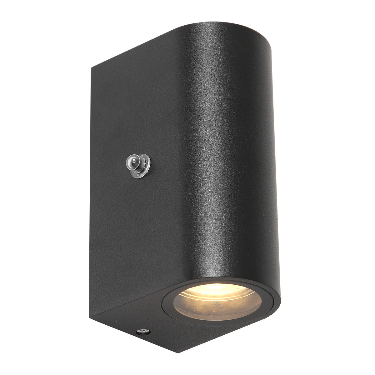 2720ZW Buitenlamp Logan  - zwarte wandlamp met sensor en up-downlicht