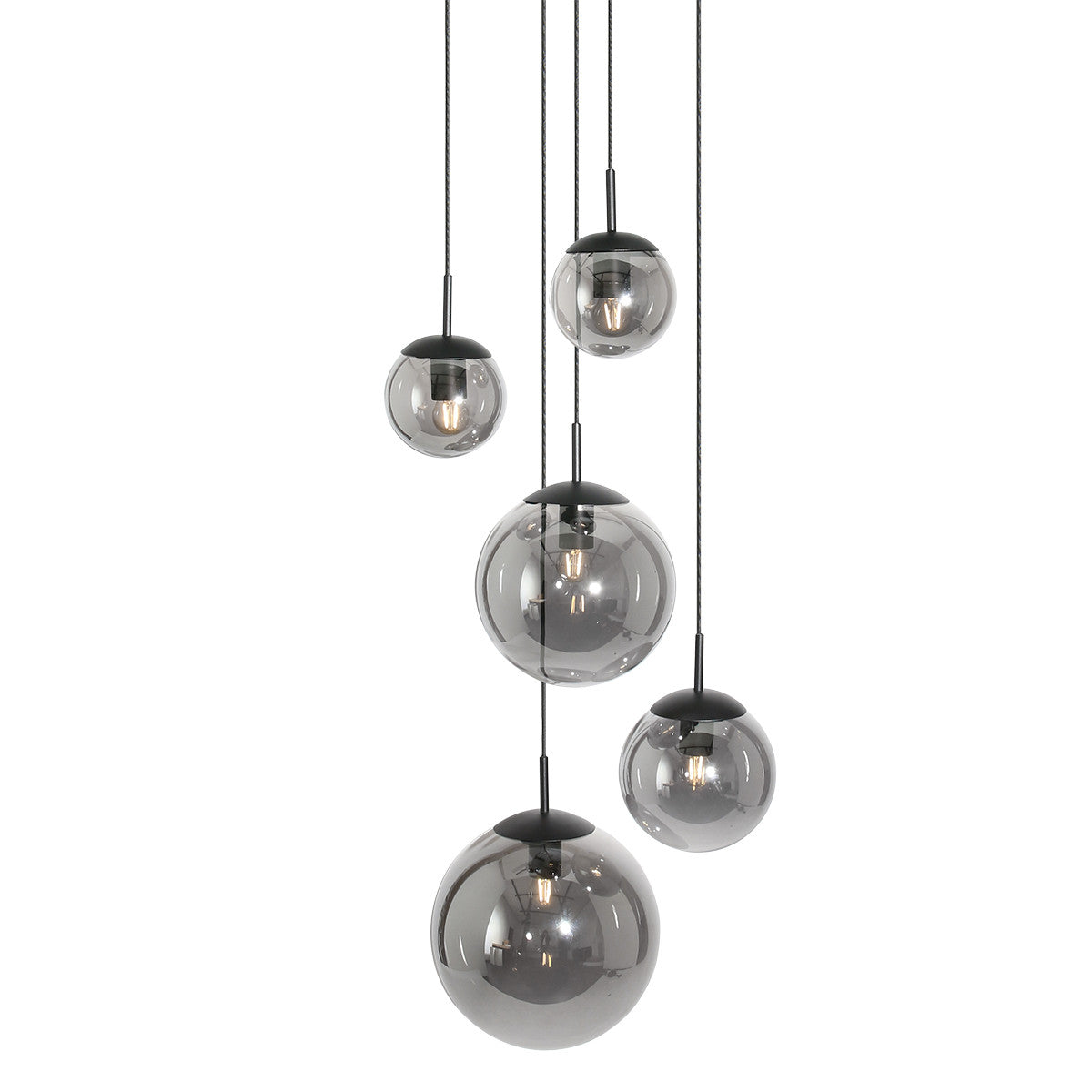 2730ZW Plafondlamp Bollique New  Zwart 5 lichts