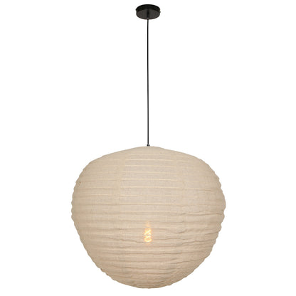 2136B Hanglamp Bangalore  - bamboe linnen kap, sfeervol statement