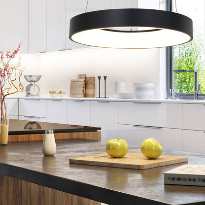 2695ZW Hanglamp Ringlede  Zwart rond 48 cm