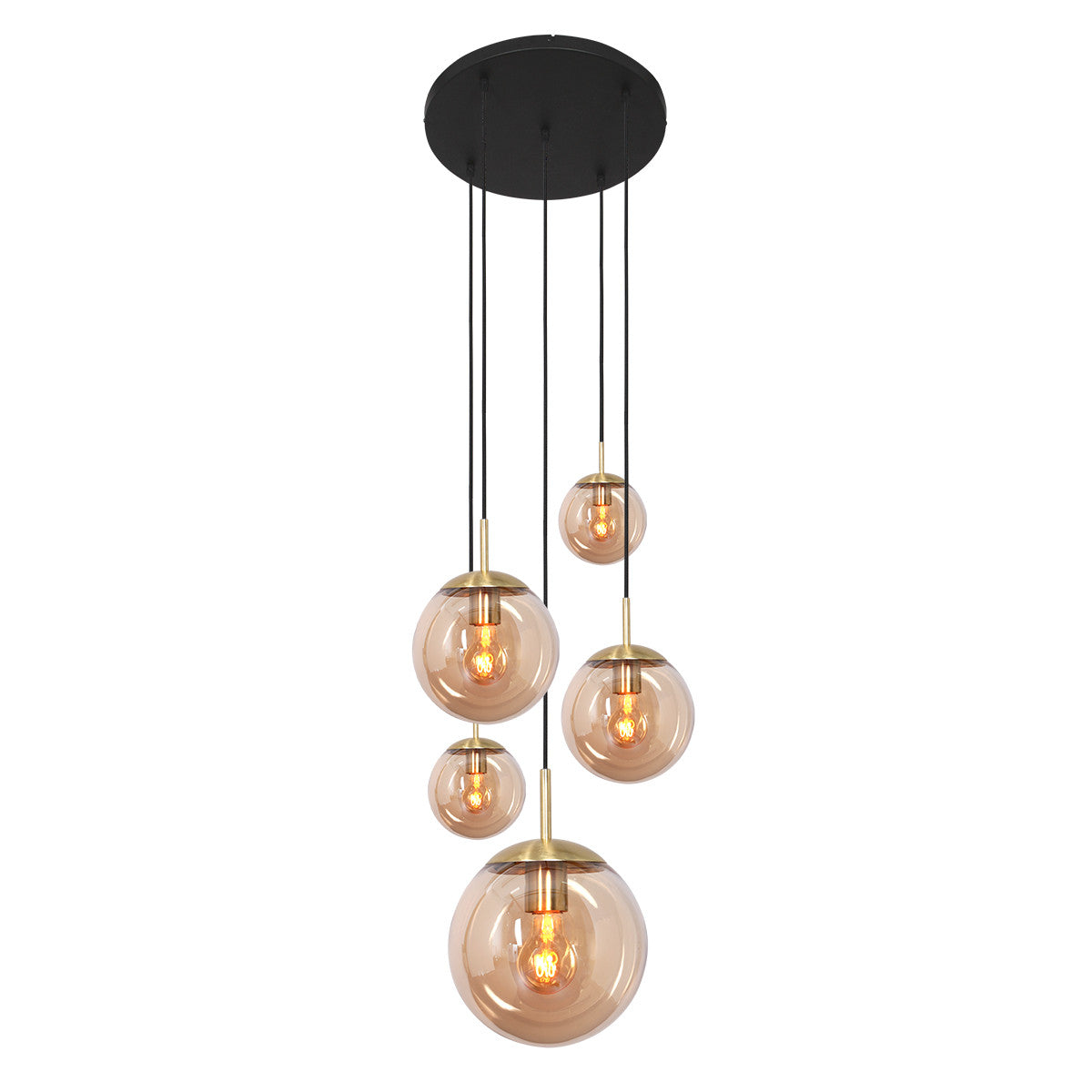 2730ME Plafondlamp Bollique New  Messing 5 lichts E27 fitting