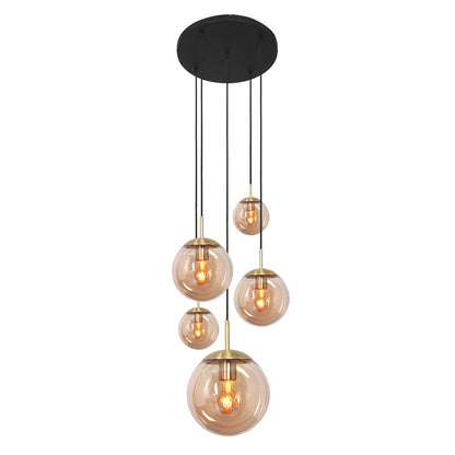 2730ME Plafondlamp Bollique New  Messing 5 lichts E27 fitting